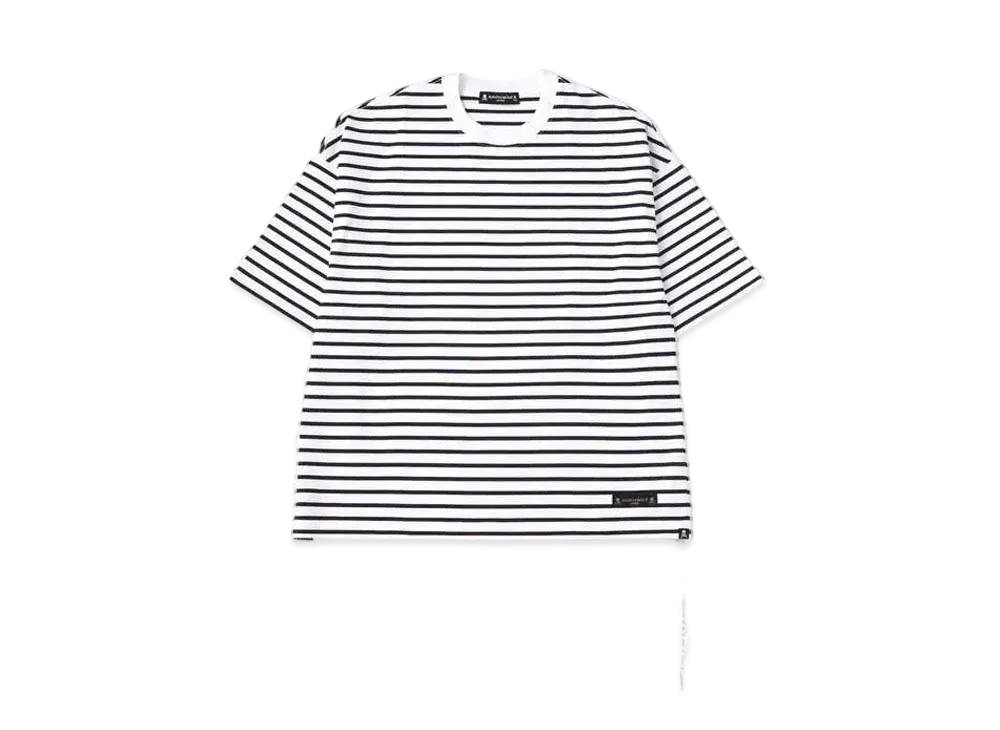 mastermind JAPAN Boxy Striped Tee "White Navy"