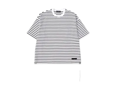mastermind JAPAN Boxy Striped Tee "White Navy"