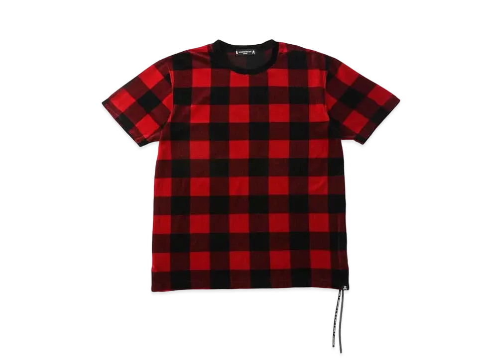 mastermind JAPAN Velour Plaid Tee "Red"