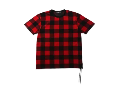 mastermind JAPAN Velour Plaid Tee "Red"
