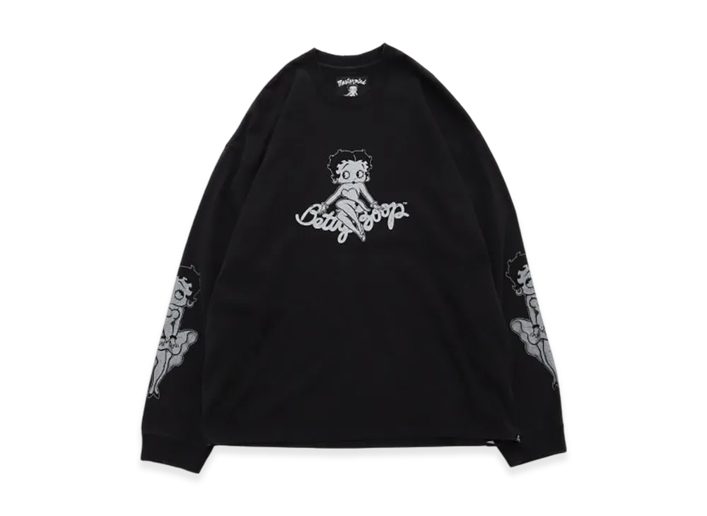 mastermind world x Betty Boop Boxy Damaged L/S Tee "Monochrome"