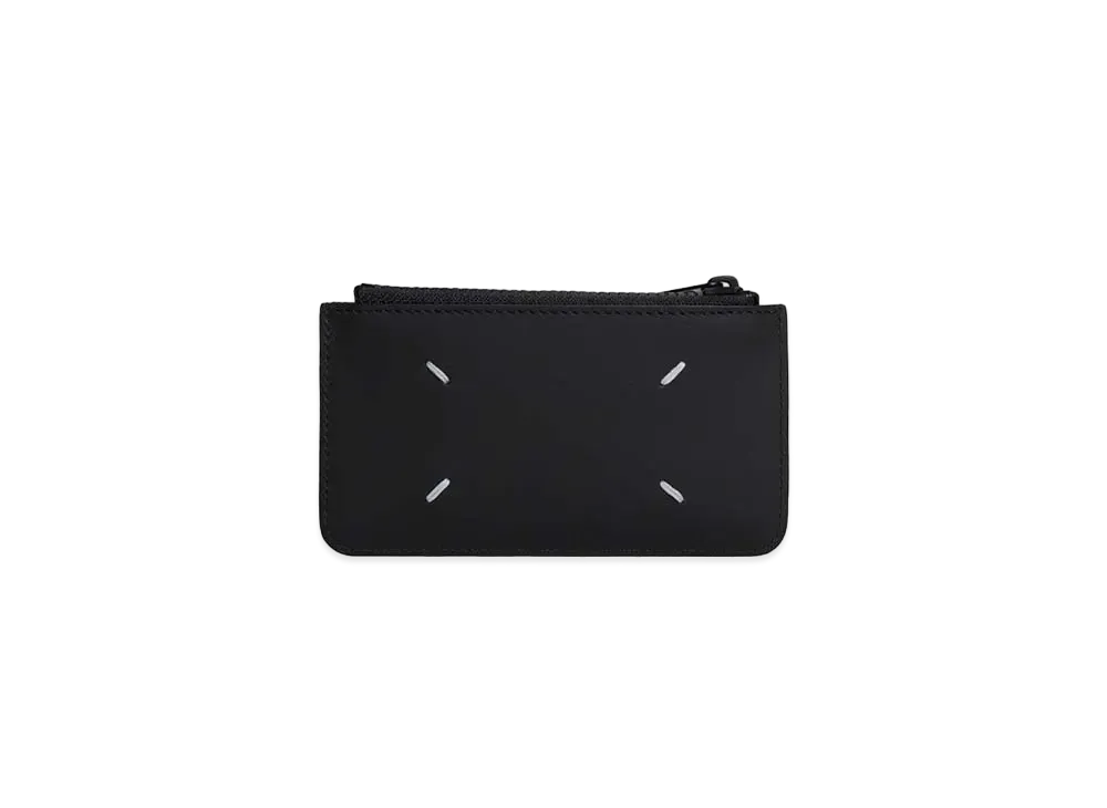 Maison Margiela Logo Tab Reflective Leather Wallet "Black"