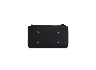 Maison Margiela Logo Tab Reflective Leather Wallet "Black"
