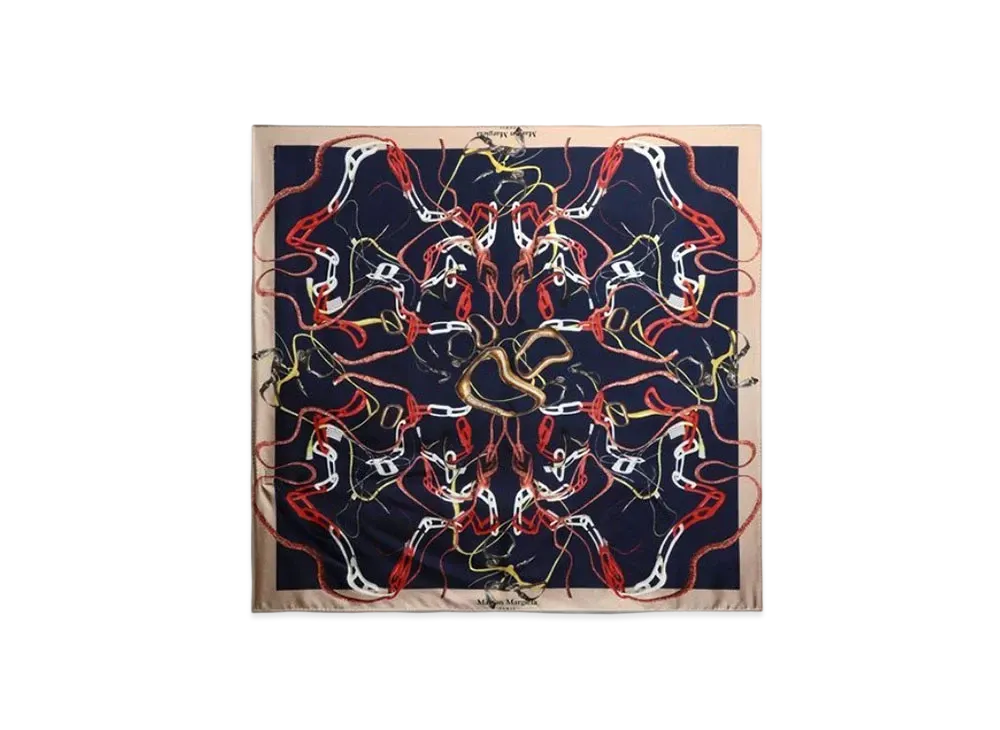 Maison Margiela Silk Twill Scarf "Dark Blue"