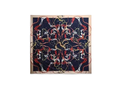 Maison Margiela Silk Twill Scarf "Dark Blue"