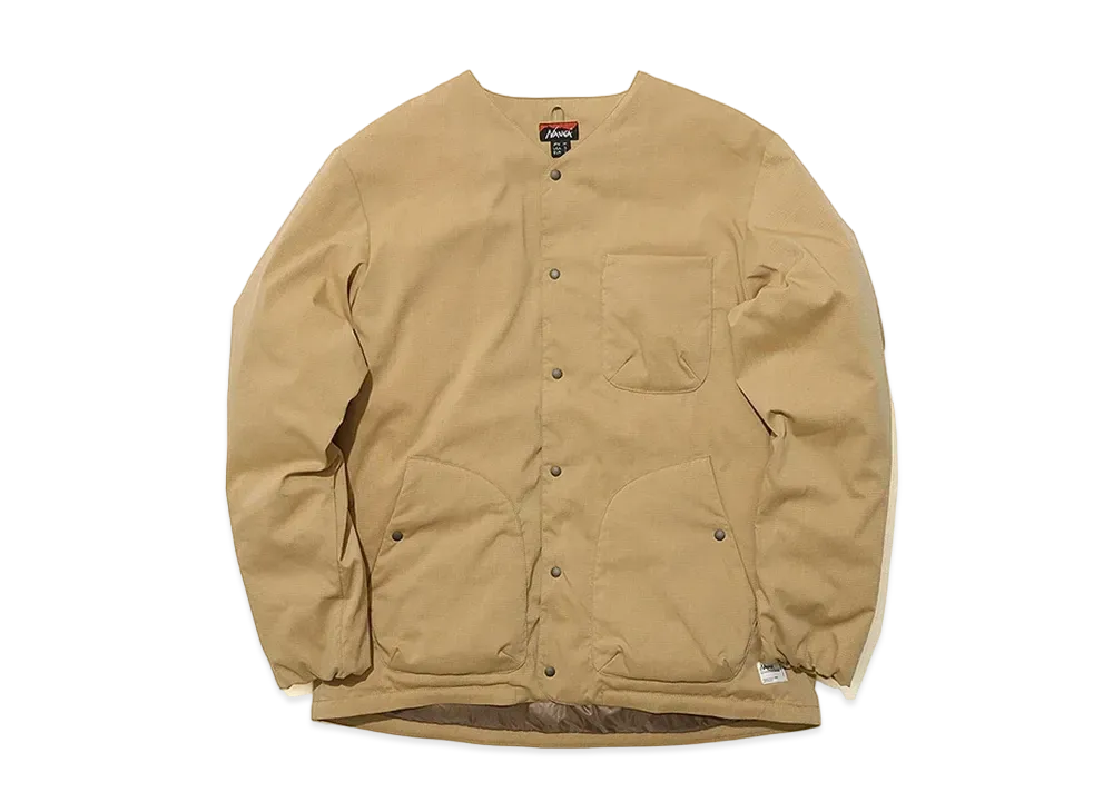 NANGA Takibi Rip Stop Inner Down Cardigan "Khaki"