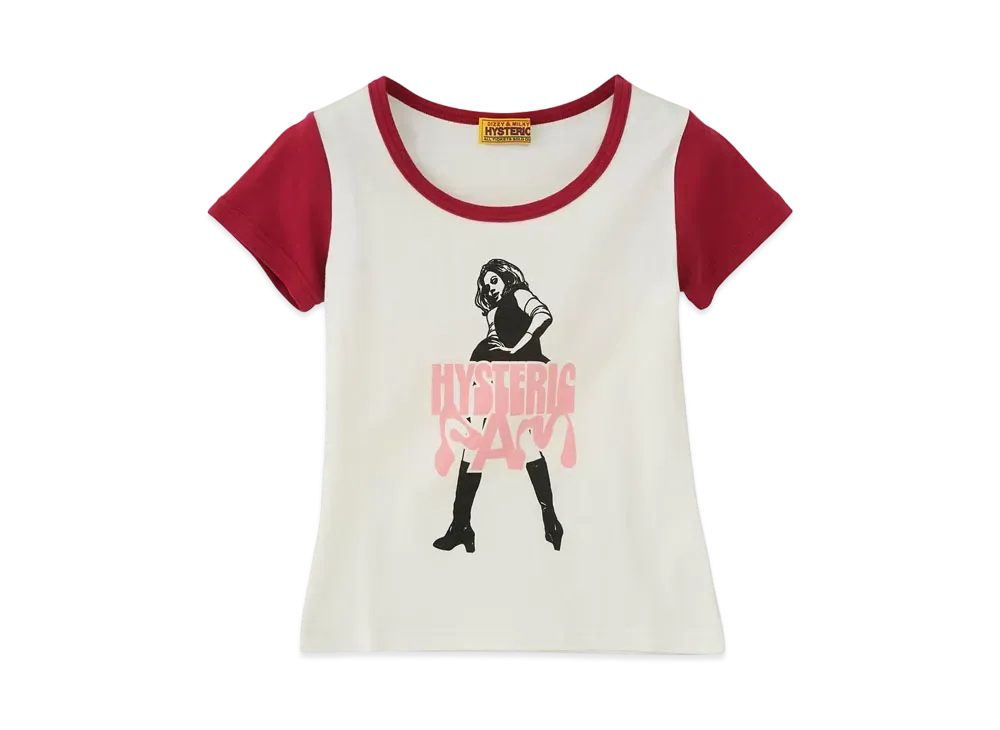 P.A.M. x HYSTERIC GLAMOUR Vixen Girl Mini Tee "White Pink"
