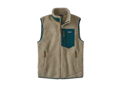 patagonia Men's Classic RetroX Vest "Pelican w/Dark Borealis Green"