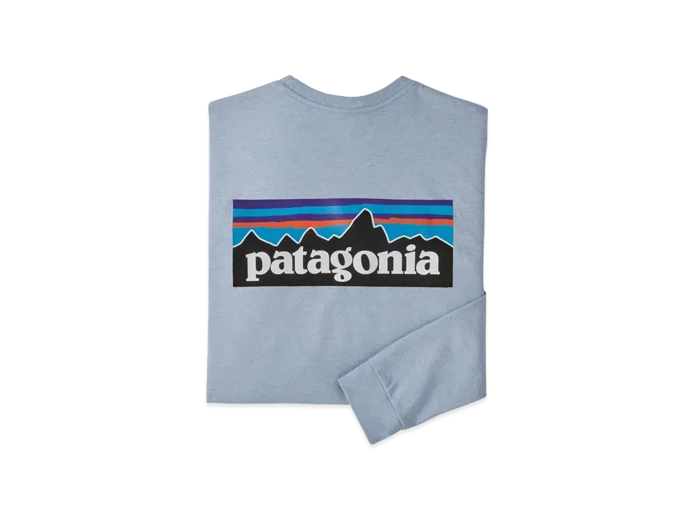 patagonia Men's LongSleeve P-6Logo Responsibility "Steam Blue"