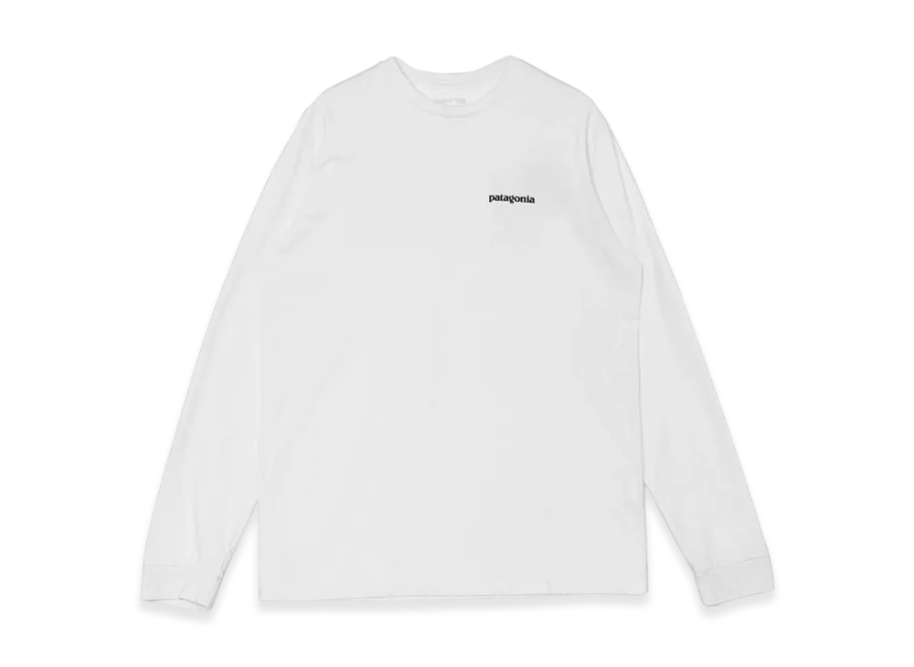 Patagonia Long-Sleeved P-6 Logo Responsibili T-Shirt "White"
