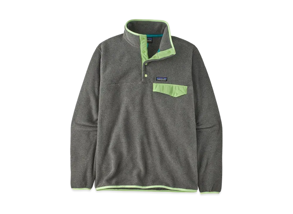 patagonia Men's Lightweight Scintilla Snap T-Pullover "Nickel w/Salamander Green"