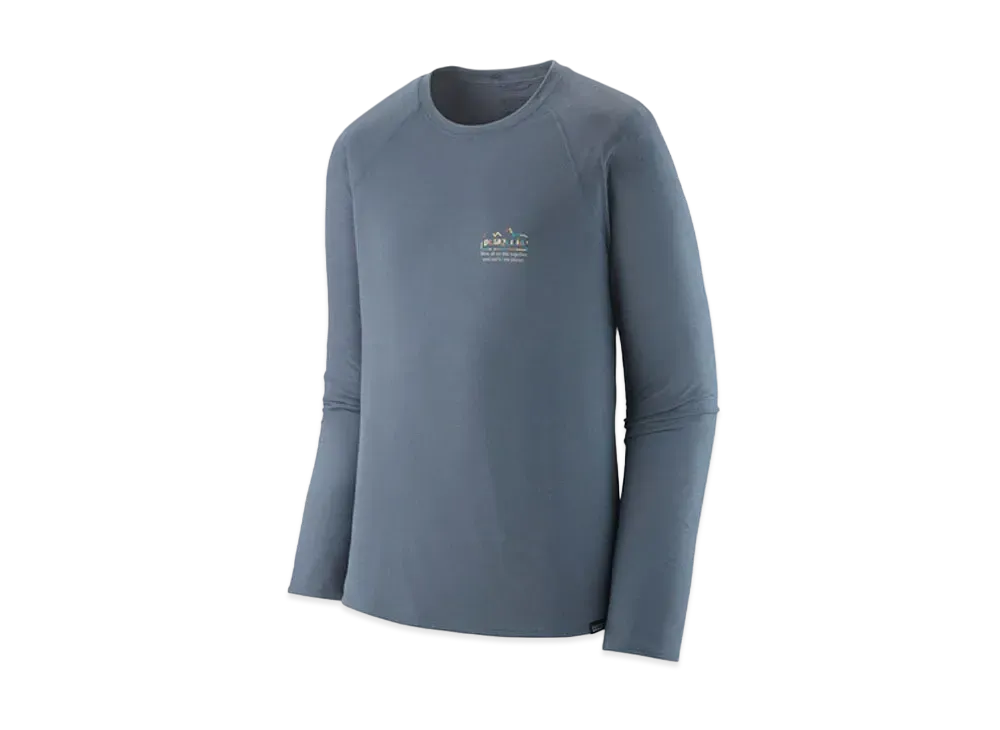 patagonia Men's Long Sleeve Capline Cool Trail Graphic Shirt "Utility Blue"