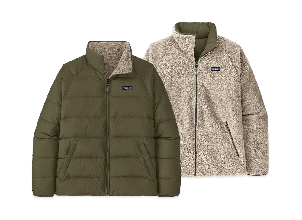 Patagonia Reversible Silent Down Jacket "Basian Green"