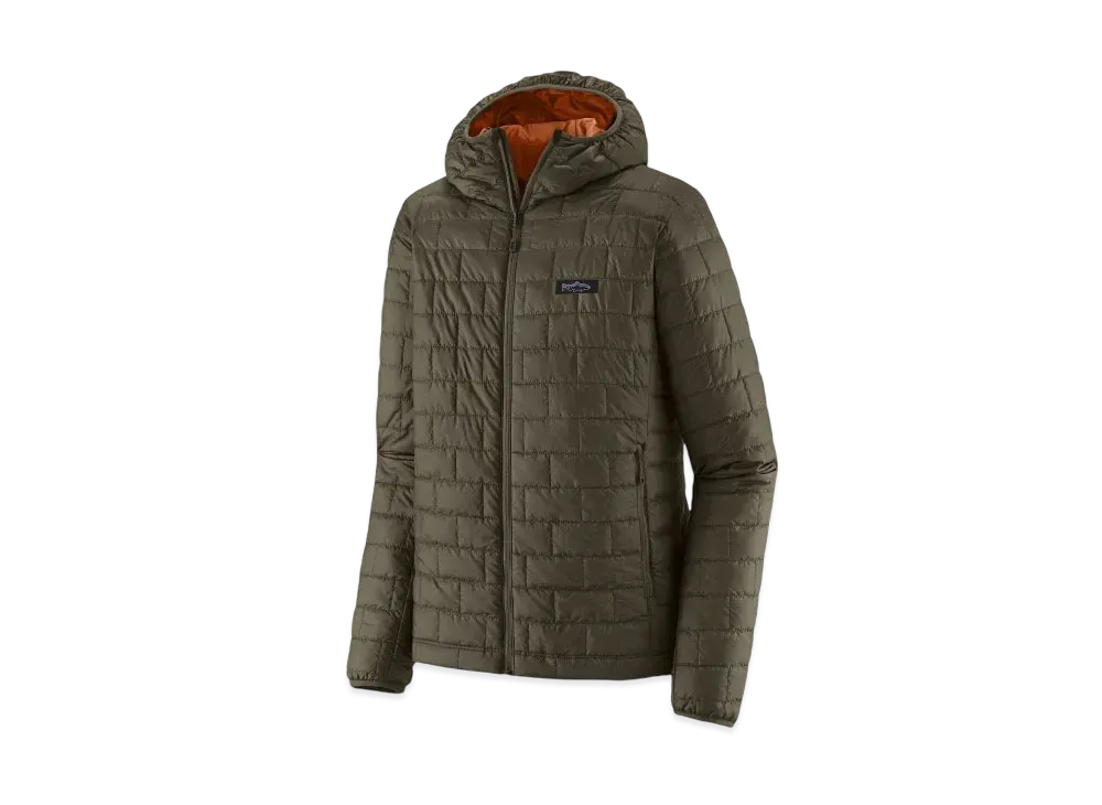Patagonia Men's Nano Puff Fitzroy Trout Hoodie "Needle Green"