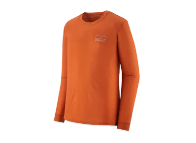 Patagonia Men's Longsleep Cap Cool Merino Graphic Shirt "Rust"