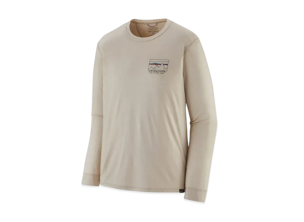 Patagonia Men's Longsleep Cap Cool Merino Graphic Shirt "Pumice"