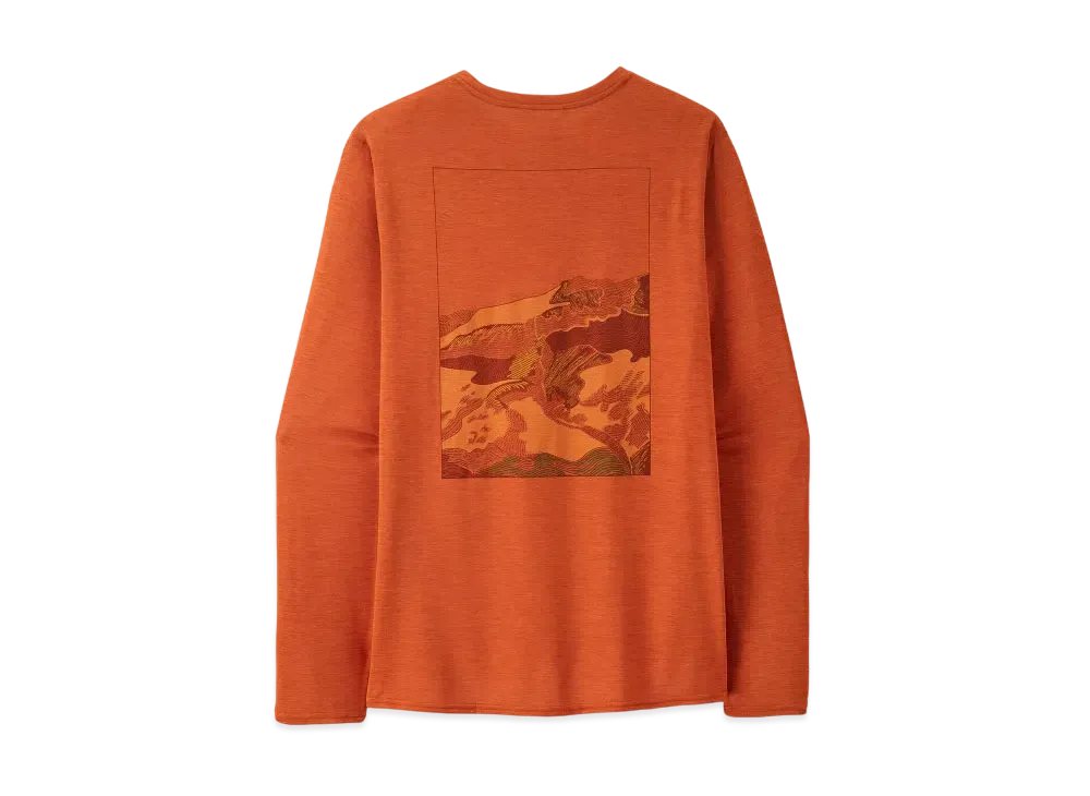 Patagonia Men's Longsleep Cap Cool Daily Graphic Shirt "Rust"