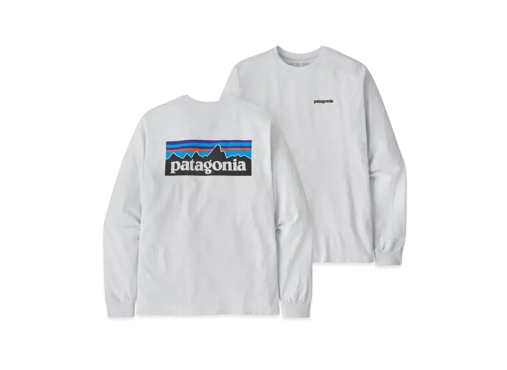 Patagonia Men's Longsleep P-6 Logo Responsibility "White"