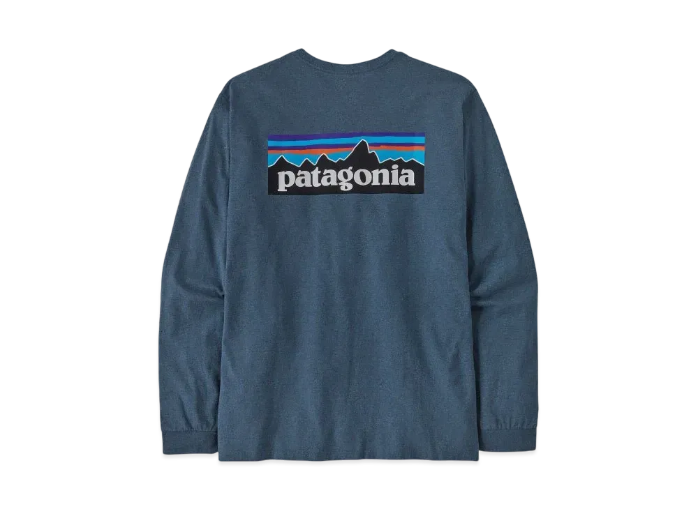 Patagonia Men's Longsleep P-6 Logo Responsibility "Utility Blue"