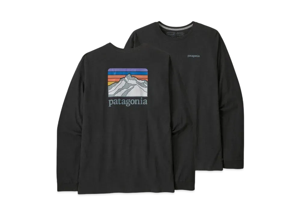 Patagonia Men's Longsleep Line Logo Ridge Responsibility "Black"