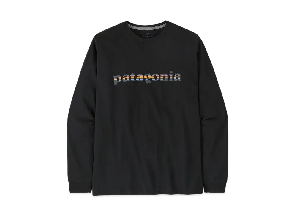 Patagonia Men's Longsleep 73 Text Logo Responsibility "Black"