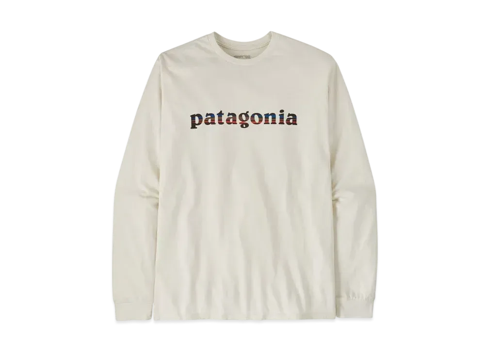 Patagonia Men's Longsleep 73 Text Logo Responsibility "White"