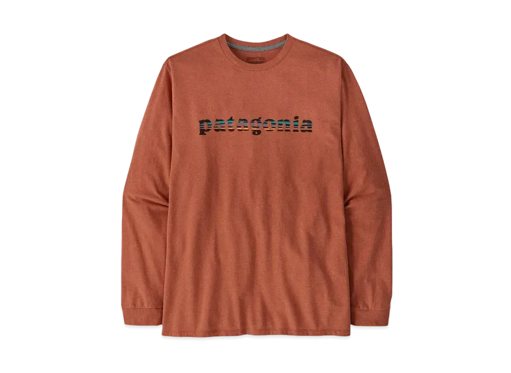 Patagonia Men's Longsleep 73 Text Logo Responsibility "Rust"