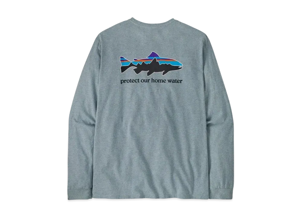 Patagonia Men's Longsleep Home Water Trout Responsibility "Thermal Blue"