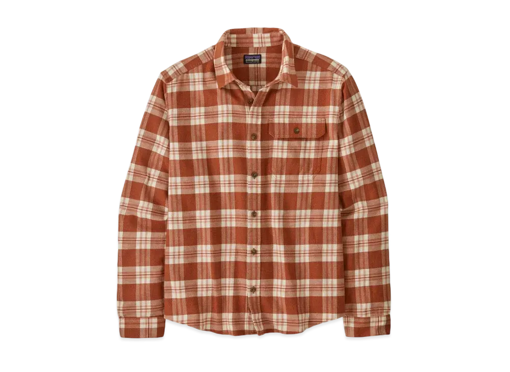 Patagonia Men's Long Sleeve Lightweight Fjord Flannel Shirt "Red"
