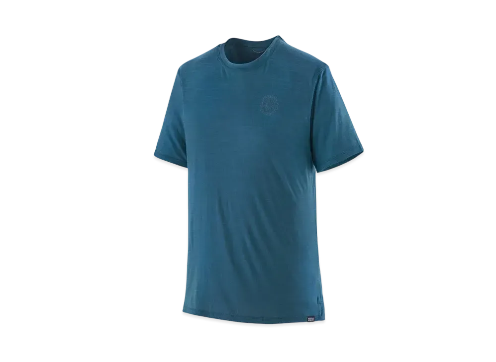 Patagonia Men's Cap Cool Merino Graphic Shirt "Wavy Blue"