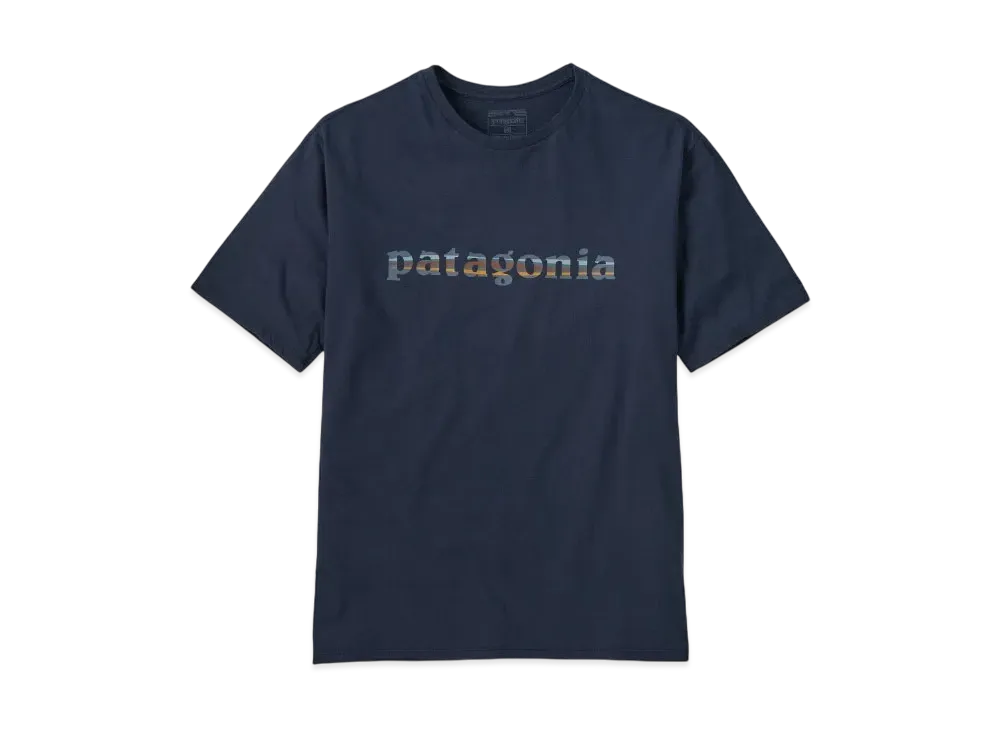 Patagonia Men's 73 Text Logo Organic Tee "Navy"