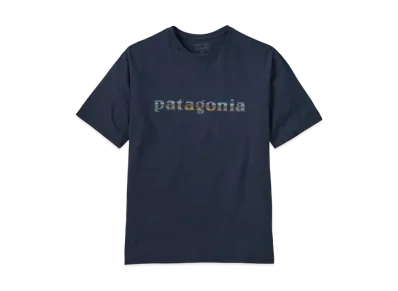 Patagonia Men's 73 Text Logo Organic Tee "Navy"