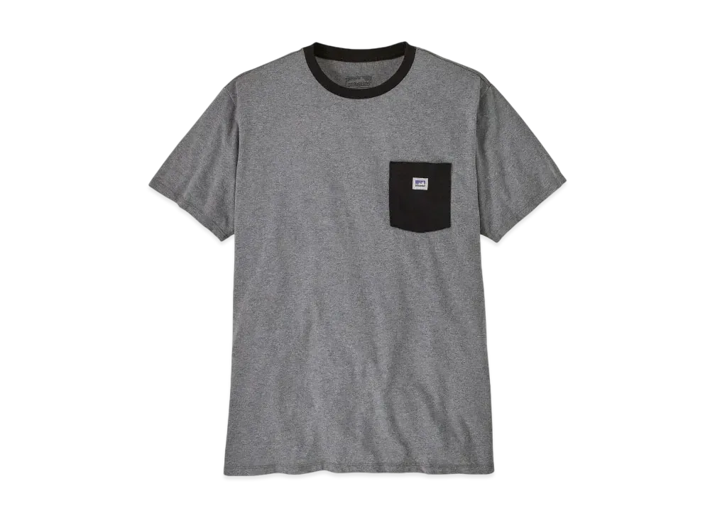 Patagonia Men's Shop Sticker Pocket Responsibili Tee "Grey Heather"