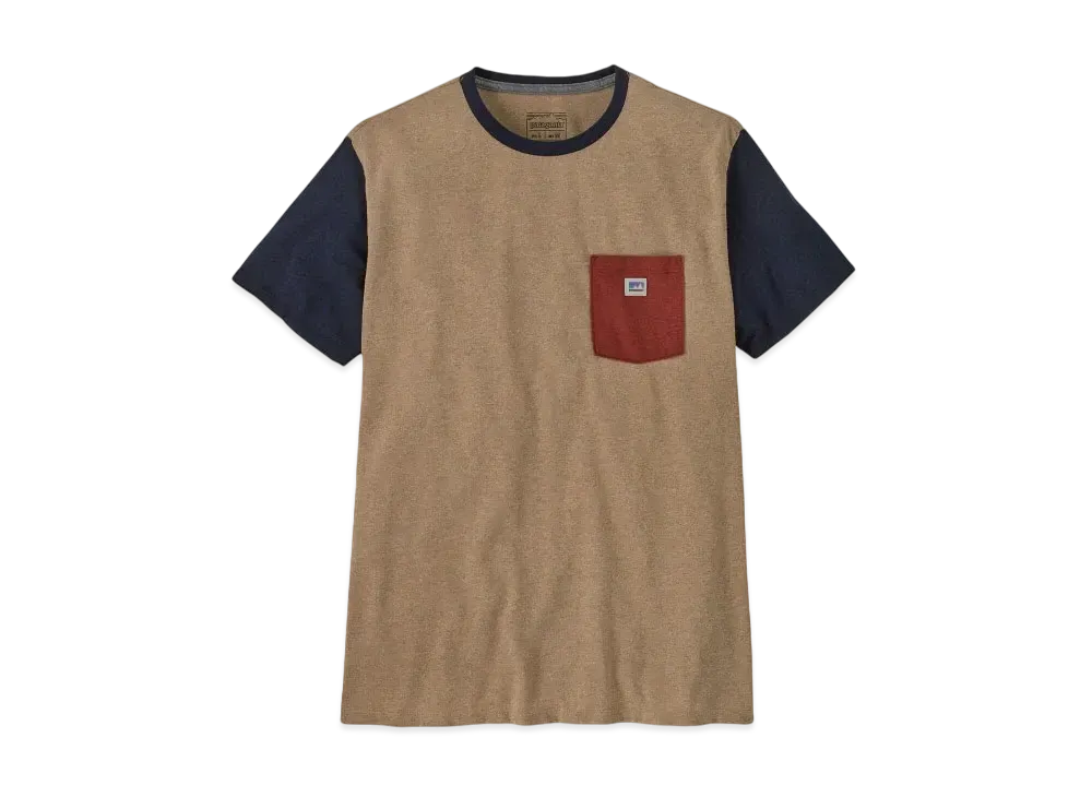 Patagonia Men's Shop Sticker Pocket Responsibili Tee "Brown"