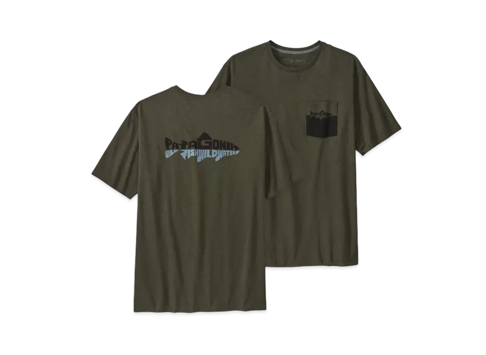 Patagonia Men's Wild Waterline Pocket Responsibili Tee "Basin Green"