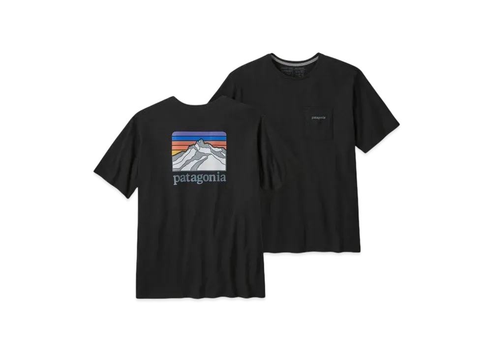 Patagonia Men's Line Logo Ridge Pocket Responsibili Tee "Black"