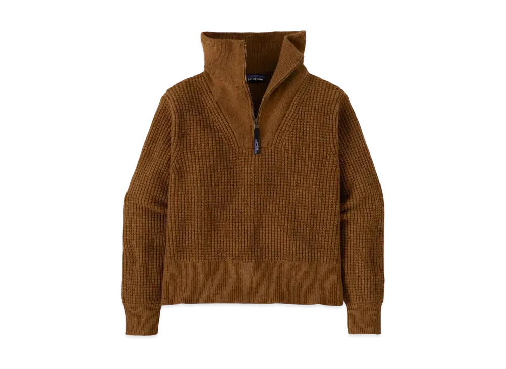 Patagonia Women's Recycled Wool Blend 1/4 Zip Sweater "Brown"
