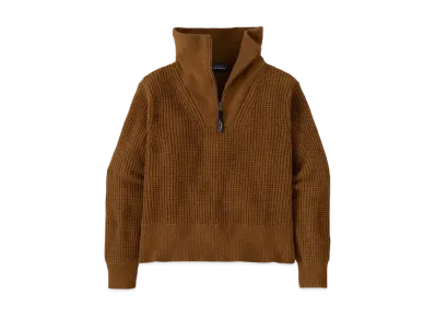 Patagonia Women's Recycled Wool Blend 1/4 Zip Sweater "Brown"
