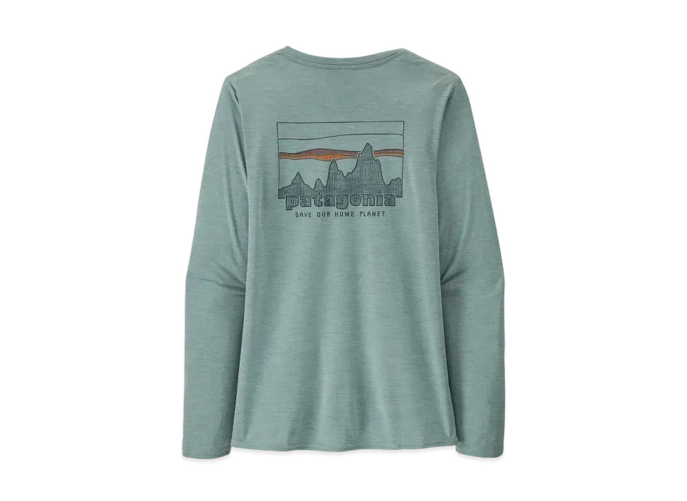 Patagonia Women's Longsleep Capilene Cool Daily Graphic Shirt "Thermal Blue"