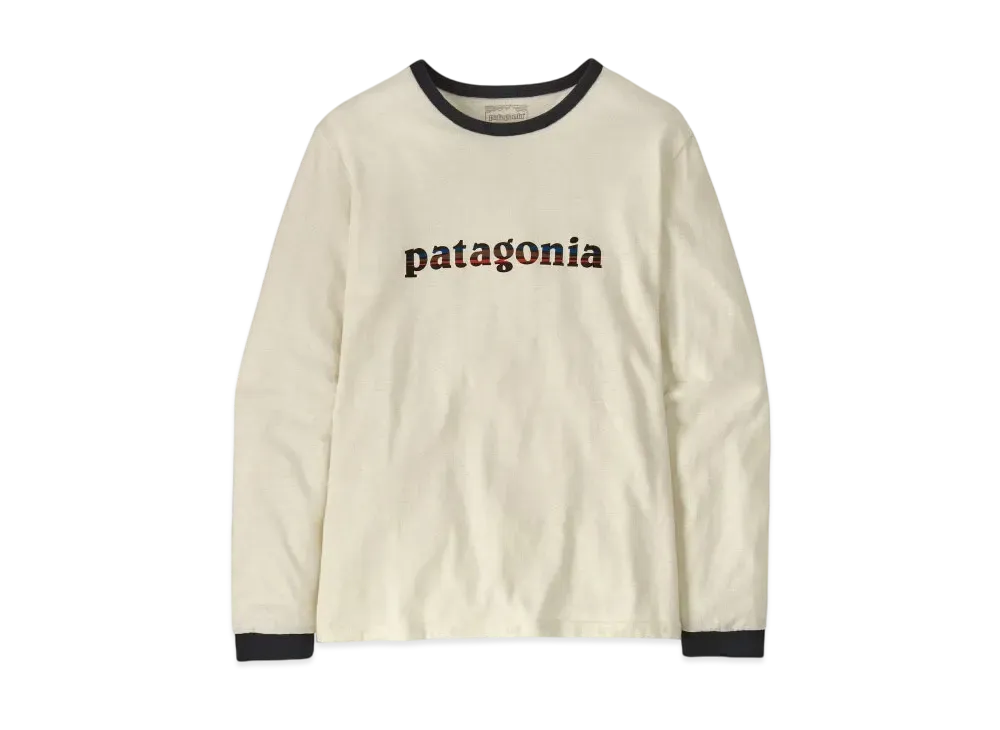 Patagonia Women's Longsleep 73 Text Logo Responsibility "White"