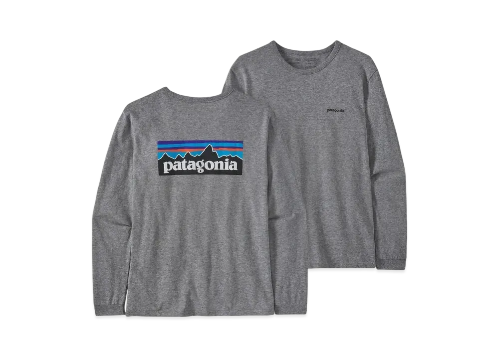 Patagonia Women's Longsleep P-6 Logo Responsibility "Grey Heather"