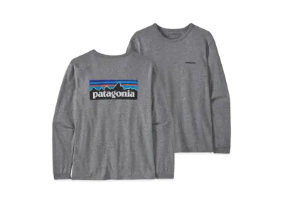 Patagonia Women's Longsleep P-6 Logo Responsibility "Grey Heather"