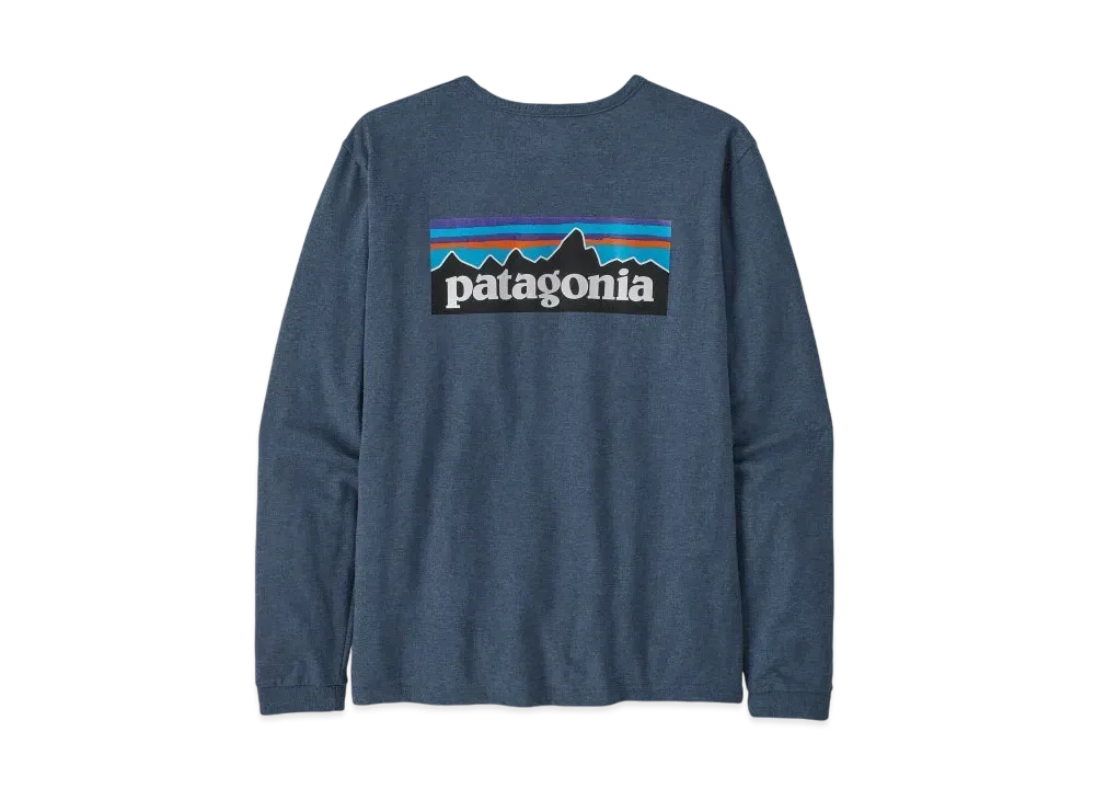 Patagonia Women's Longsleep P-6 Logo Responsibility "Utility Blue"