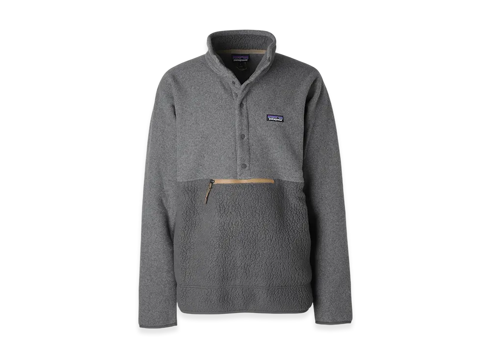 Patagonia Men's Retro Pile Half Snap Fleece Pullover "Forge Grey"