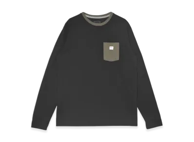 Patagonia Long-Sleeved Shop Sticker Pocket Responsibili T-Shirt "Black/Basin Green"