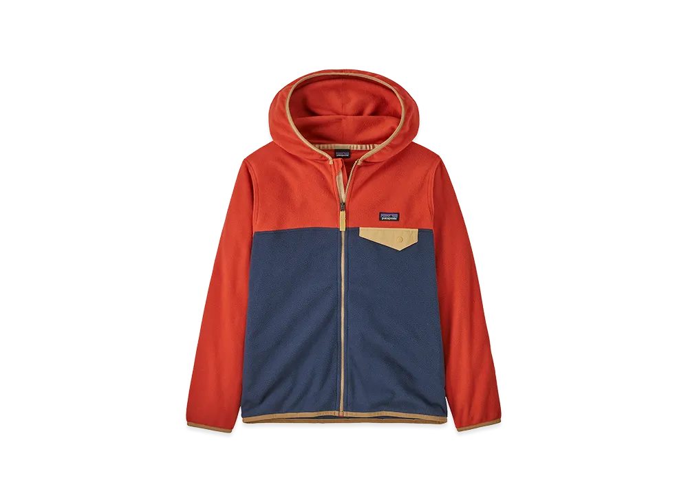 Patagonia Kids Micro D Snap-T Jacket "New Navy w/Madder Red"