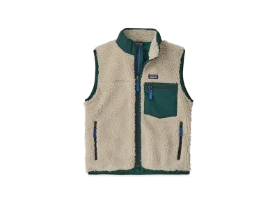 Patagonia Kids Retro-X Vest "Natural w/Cascade Green"