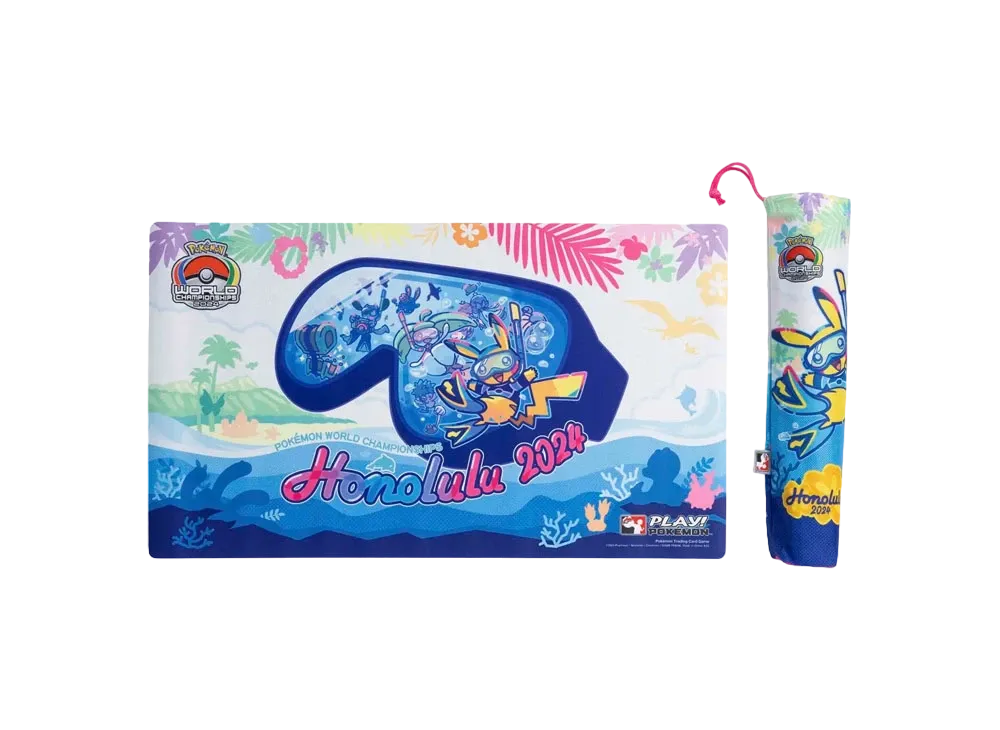 Pokemon Card Game Rubber Play Mat & Bag Pokemon World Championships 2024