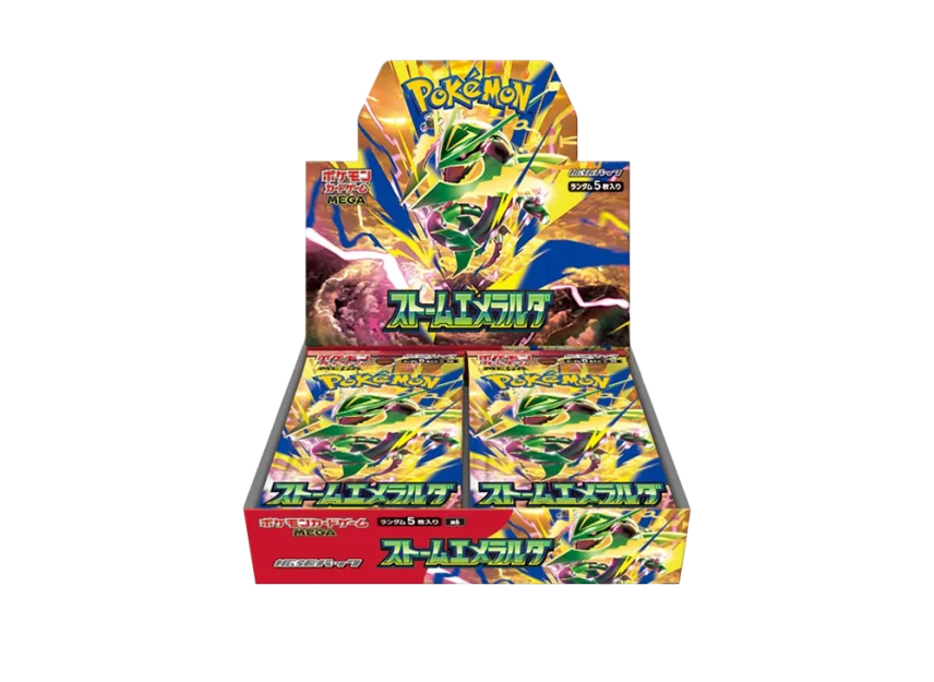 Box Storm Emeralda Pokemon TCG tampak depan
