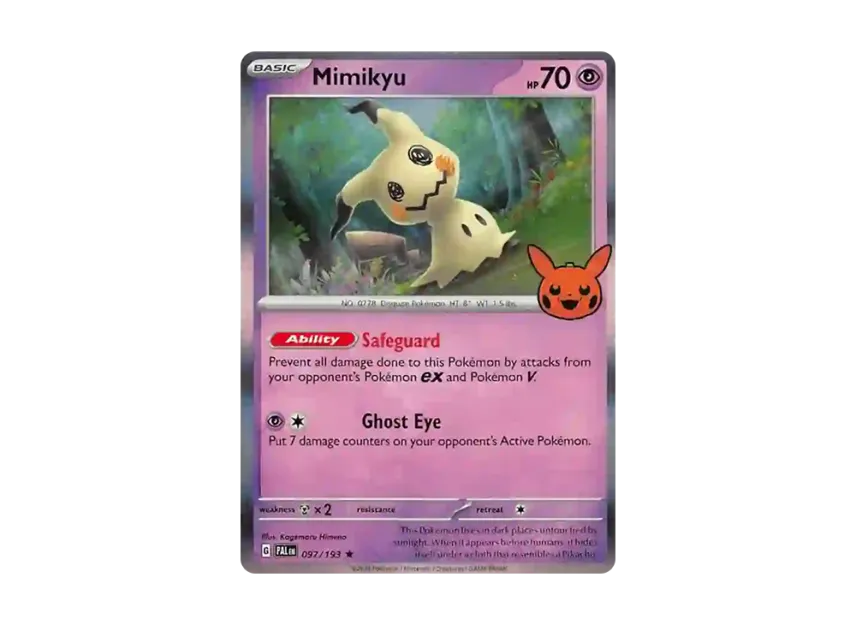 mimikyu pokemon card value trick or trade - Holofoil - - 2023 Promo Retreat cost Pokemon - Mimikyu 097/193 -